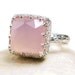 Chalcedony Ring Sterling Silver Natural Pink Stone Rose Cut Hanmade-made to order in your size