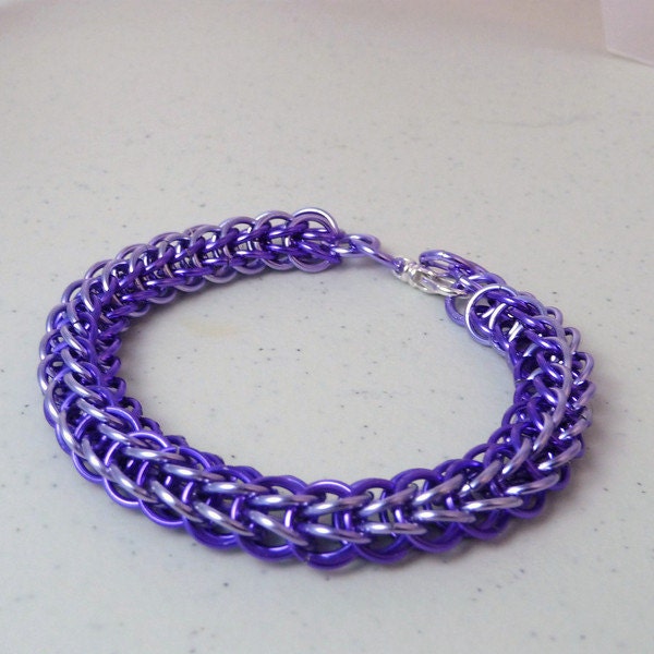 Purple Full Persian Chainmaille Aluminum Bracelet