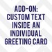 Add-on: Custom Text for Individual Card Interior