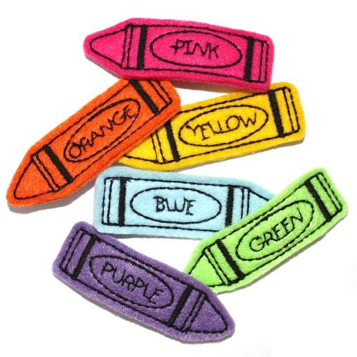 READY TO SHIP Felt Crayon Clippie