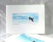 Killer Whale Original Watercolor Card