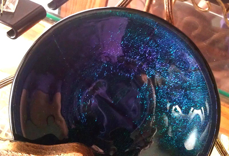 Art Dish Midnight Blue Iridescent Fused Glass - Home Decor
