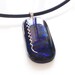 Cobalt Blue Dichroic Pendant Necklace with Fine Silver Accent