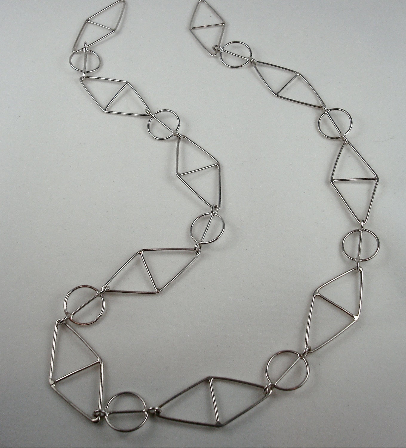Sterling silver 'Line Drawing'  necklace