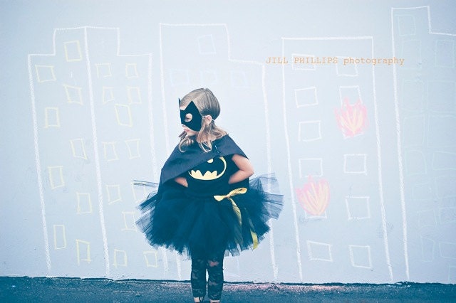 Batman inspired Tutu costume including cape and mask
