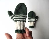 Toddler Mittens - Snow on the Evergreens - Washable Wool - Hand Knit - READY TO SHIP