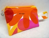 PK Zippy in Tropical Island in Tangerine - Coin Purse - Change Purse - ID Wallet - Ready To Ship
