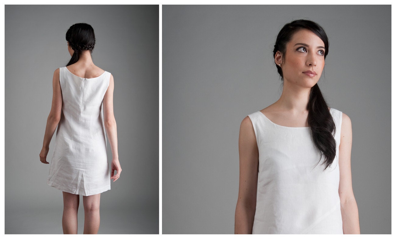 linen dress white