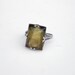 Art Deco Sterling Silver Uncas Ring with Olive Lucite Stone
