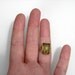 Art Deco Sterling Silver Uncas Ring with Olive Lucite Stone