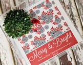 Lucite Tray Acrylic - Modern Floral Christmas Holiday 12x12 Tray - By A Blissful Nest - Personalized