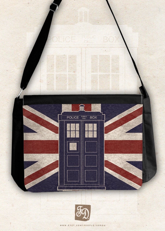TARDIS big messenger bag / Union Jack