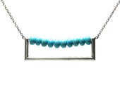Geometric Turquoise Silver Necklace - Southwest Square