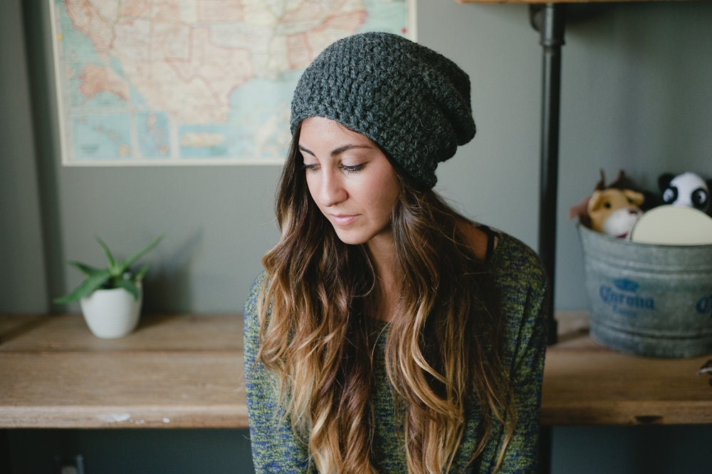 Slouchy hat, gray, slouchy beanie, womens slouchy hat, mens slouchy hat, teen, unisex, hipster, skater, winter, graduation gift, fathers day