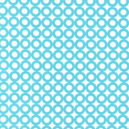 Organic Cotton Fabric Modern Whimsy Blue Circles by Laurie Wisbrun for Robert Kaufman - 1 YD - FabricFascination