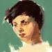 Lovely . giclee digital art print of acrylic painting portrait