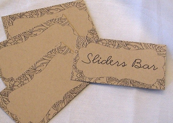 10 Blank Table Cards, Place Cards, Food Label Cards, Kraft Brown, Wedding, Birthday, Reunion, Retirement Il_570xn