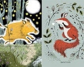 Mythical Creatures- set of 4 postcards