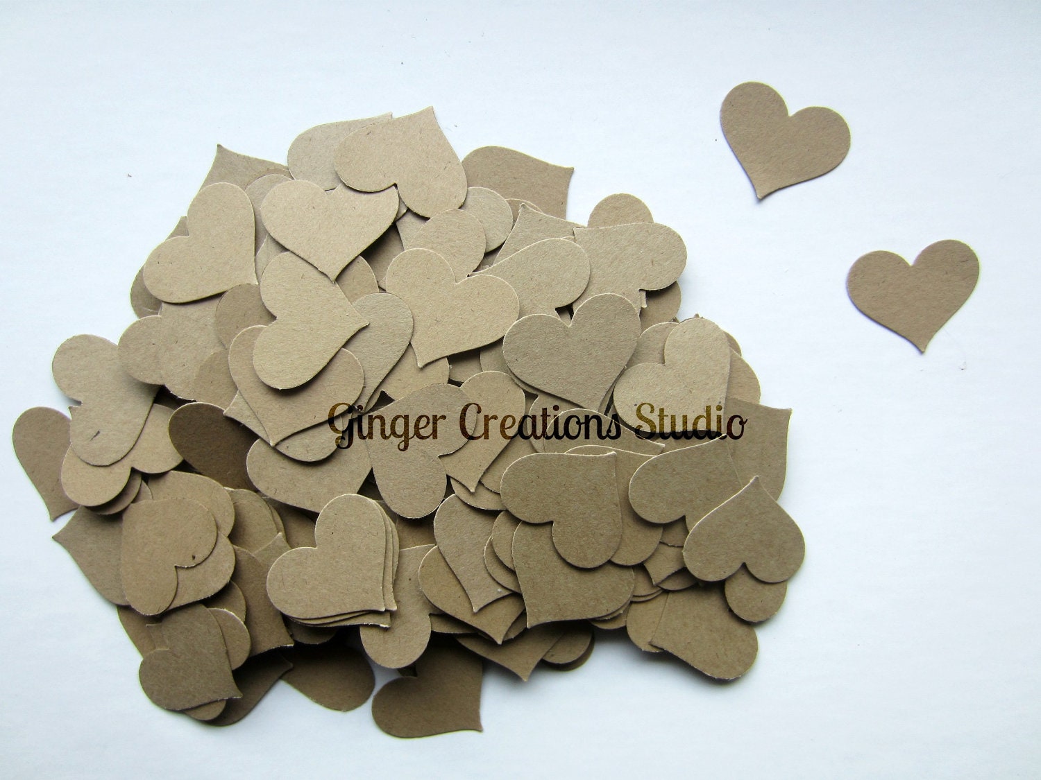Wedding Confetti Kraft Paper Hearts // Heart Die Cuts // Heart Confetti Wedding DIY Autumn Wedding - GingerCreations