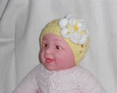 Infant Girls Cloche Flowered Beanie Hat, 14"