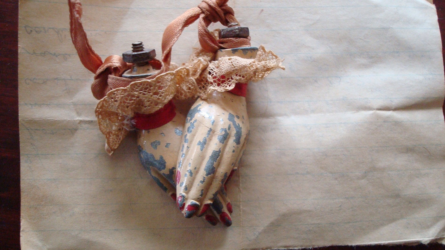Unusual Rare  Antique pair of metal doll hands - SaffronColoredPony