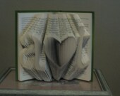 Lower-Case Initials with Heart - Custom Folded Book Art Sculpture - Wedding, Bridal Shower, Anniversary, Engagement Gift, Bride and Groom