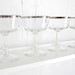 Vintage Champagne Glasses: Silver Rimmed French Coupe Champagne Glasses, Set of 4, Dorthy Thorpe Inspired, Mad Men Style