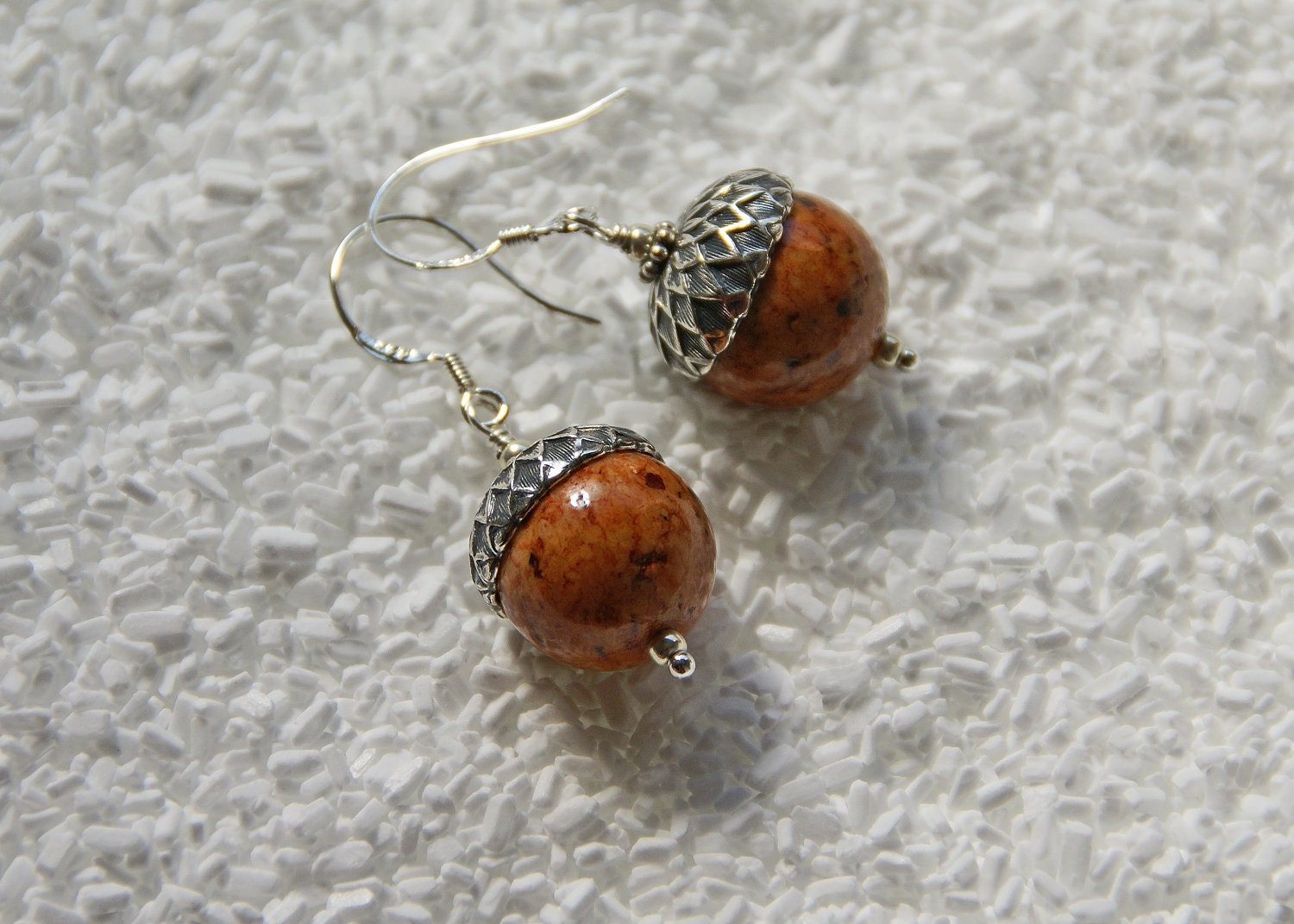 Fossil Acorn Earrings