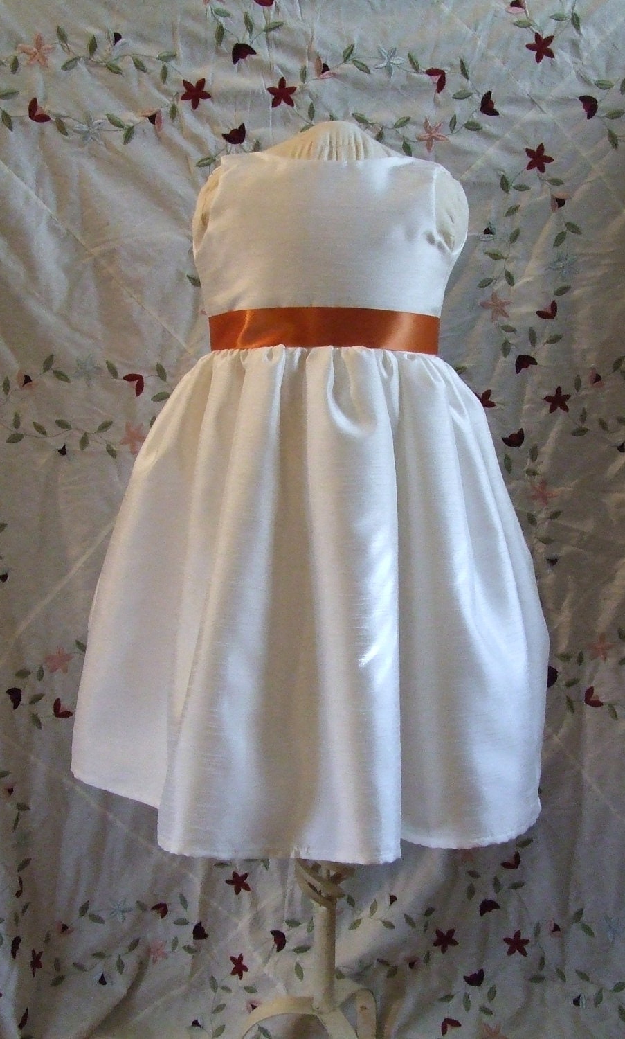 Ivory Shantung Flower Girl Dress