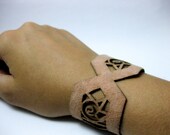 french lace bracelet - lasercut leather jewelry