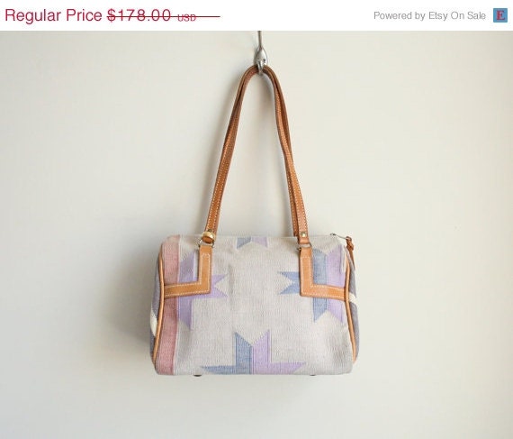 SALE T. Cappelli Kilim Satachel - Woven Navajo Bag - Pastels