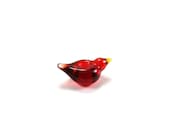 Red bird lampwork glass European charm bead, SRA handmade, Fits Biagi bracelet - Ruby BHB
