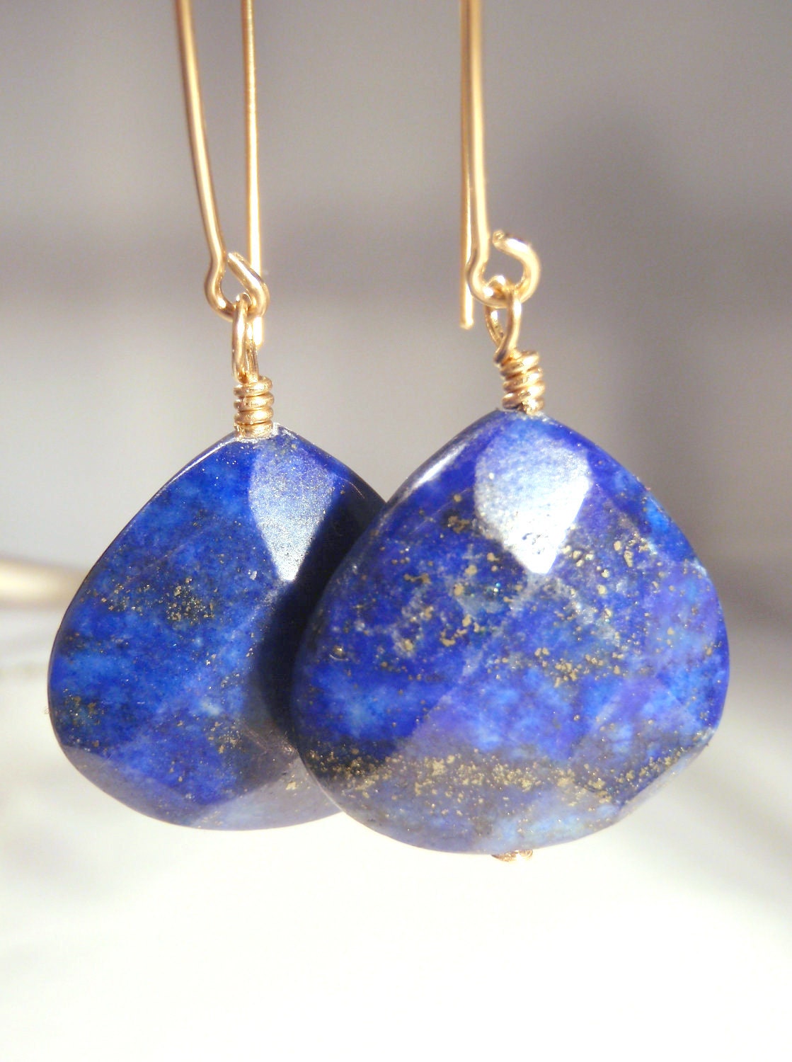 lapis lazuli golden arc earrings