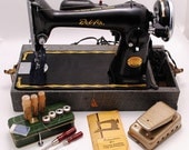 Sewing Machine BelAir 1950s Black Portable with Case - Serviced