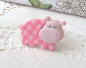 Baby Hippo Ring, Pink Hippo, Adjustable Ring, Animal Ring, Hippopotamus Ring