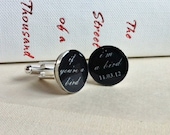 if you're a bird i'm a bird custom wedding date groom cufflinks