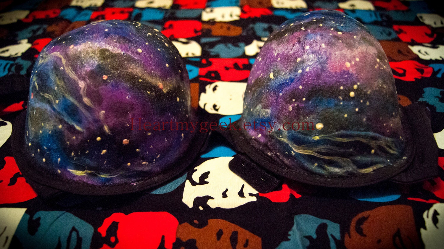Glow in the Dark - Galaxy Bra in Blue and Purple By Heart My Geek