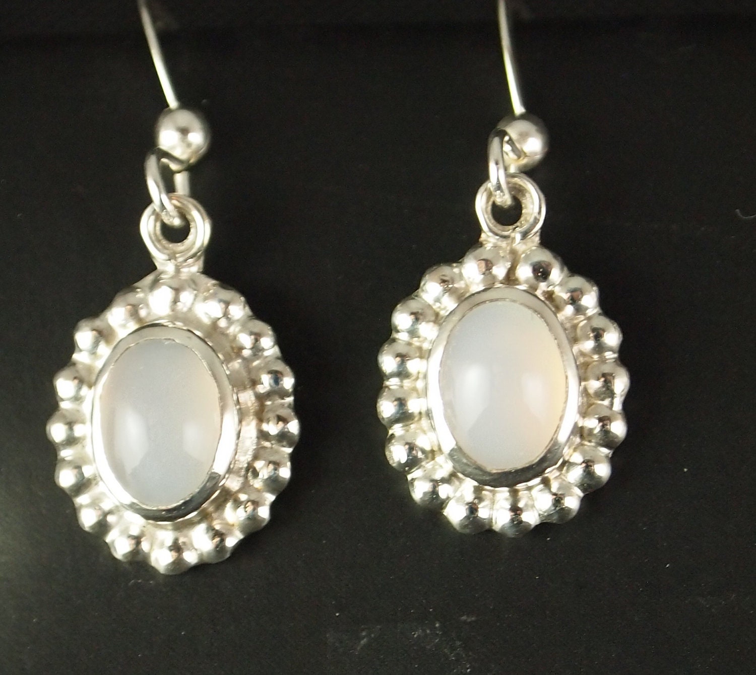 Sterling Silver and Blue Chalcedony Drop Earrings