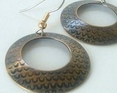 Nugold Hoop Earrings Patterned Metal