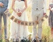 FREE SHIPPING - "just married" bunting banner-Photo Prop