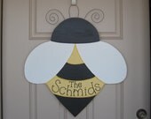 LARGE 24" Hanging PERSONALIZED BEE for  door, wall hanging, girl bedroom or home decor