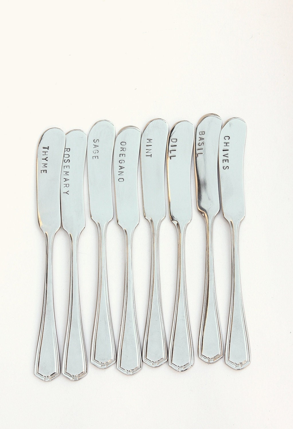 Garden Markers - Choose 3 Herb Markers, Seed Garden Stakes. Hand Stamped Upcycled Silverware Gifts Under 40 Dollars, Spring