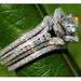 Wedding SET - Gorgeous UNIQUE Flower Rose Diamond Engagement Ring and Wedding band set - 2.85 carats - 14K white gold - custom made - fL01-S