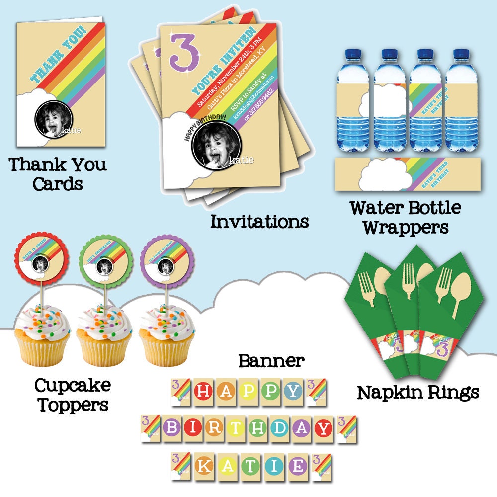 Printable Kids Rainbow Birthday Party Pack