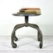 Vintage Industrial Metal Factory Stool / Industrial Decor