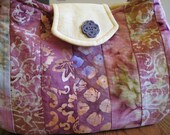 Raspberry Razzle Batik Summer Cotton Purse, Mauve Purple Shoulder Bag, Small Purse, Raspberry Purse