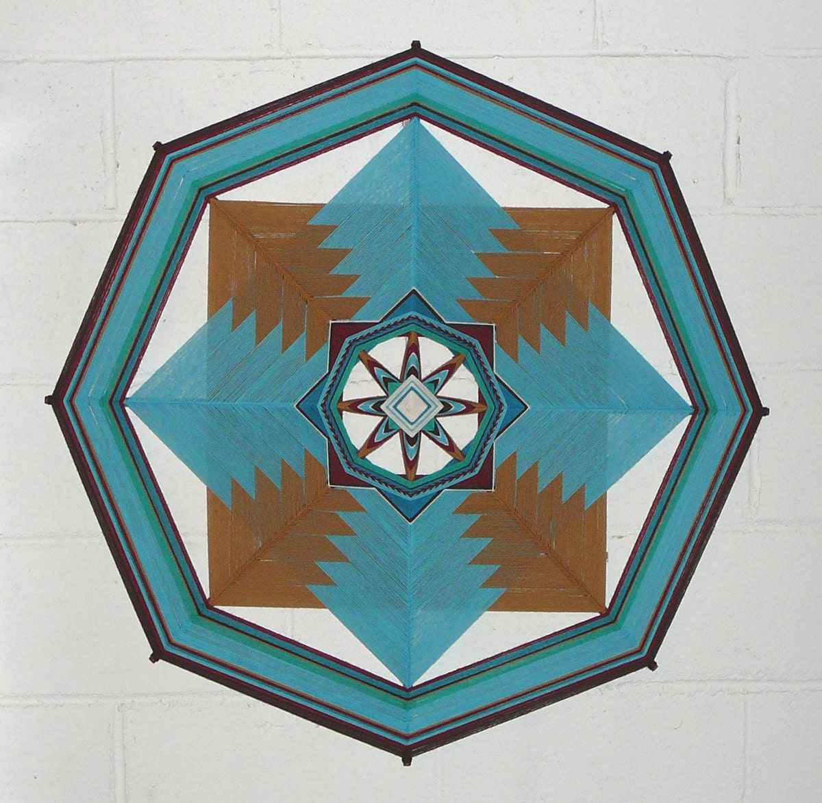 Pure and Simple, a 36 inch, 8 sided, Ojo de Dios mandala, by Jay Mohler, in stock and ready to ship