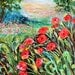 Large Landscape painting original oil Provence Poppies Flowers palette knife on canvas fine art impressionism by Karen Tarlton