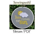 Here Comes the Sun Cross Stitch Pattern, INSTANT DOWNLOAD