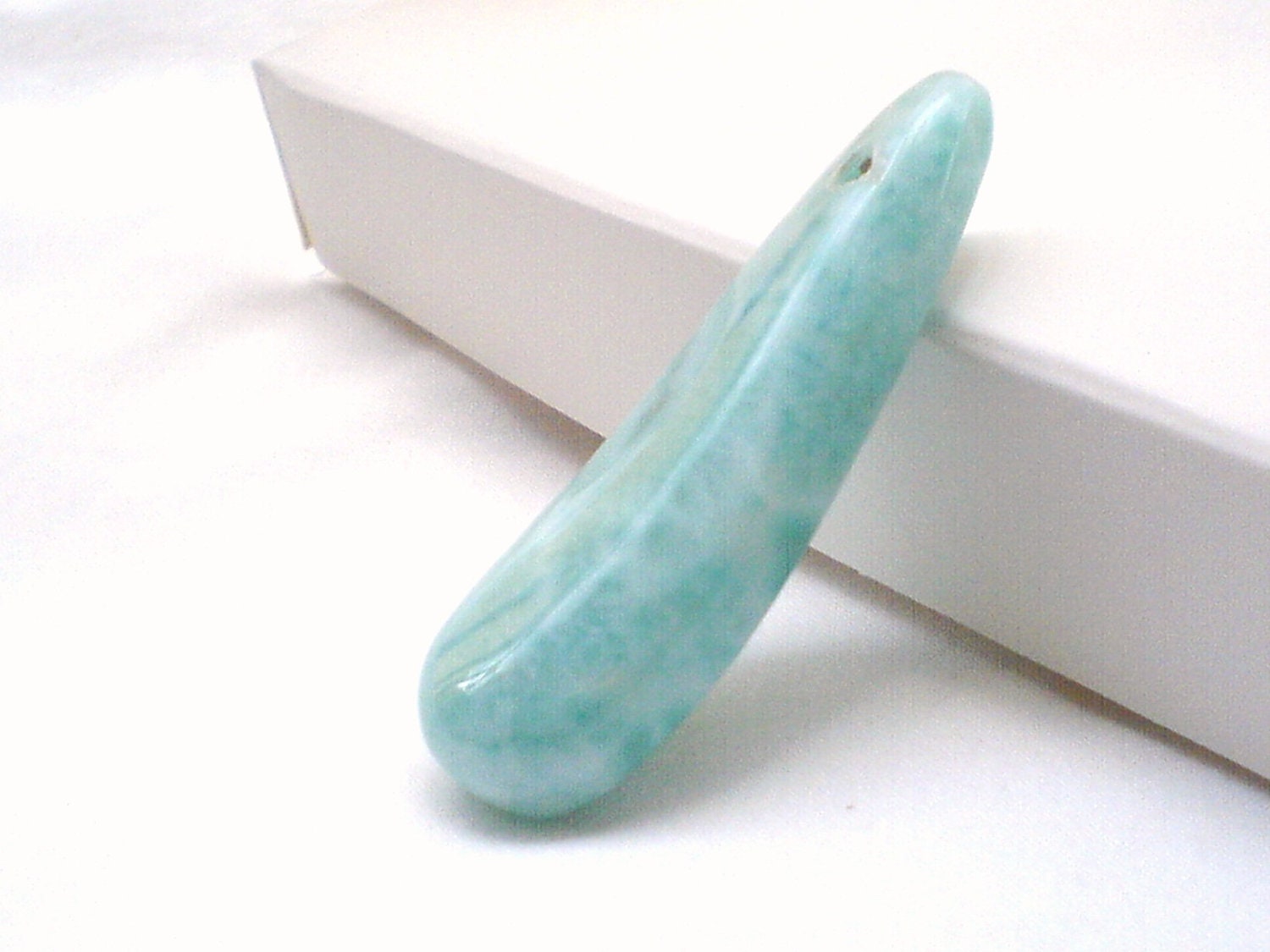 Larimar bead teardrop 20 x 50 mm focal bead